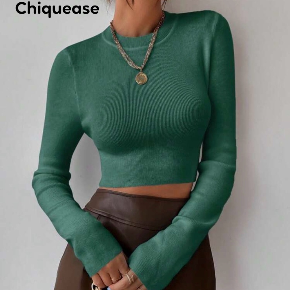 Elegant Green Women's Crop Top